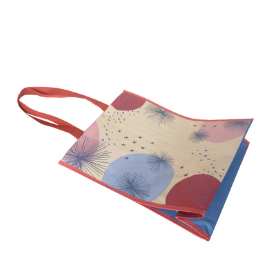 RPET 38x31x16cm 120gsm أكياس حمل مغلفة من مادة البولي بروبيلين