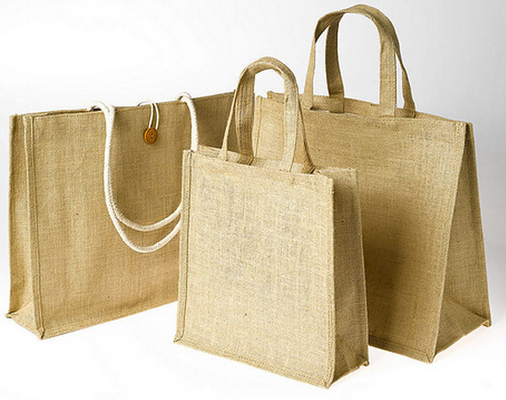 حقيبة تسوق من الخيش قابلة لإعادة الاستخدام 40x14x34 سم 390gsm الجوت