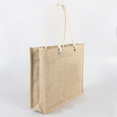 تسوق اللون الطبيعي 30xx12x30cm 380gsm أكياس البقالة الجوت