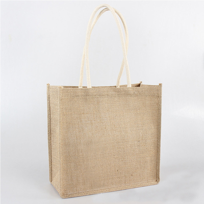 تسوق اللون الطبيعي 30xx12x30cm 380gsm أكياس البقالة الجوت