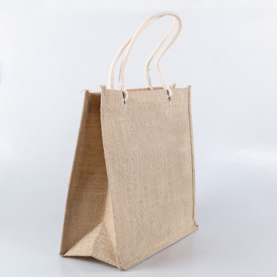 تسوق اللون الطبيعي 30xx12x30cm 380gsm أكياس البقالة الجوت