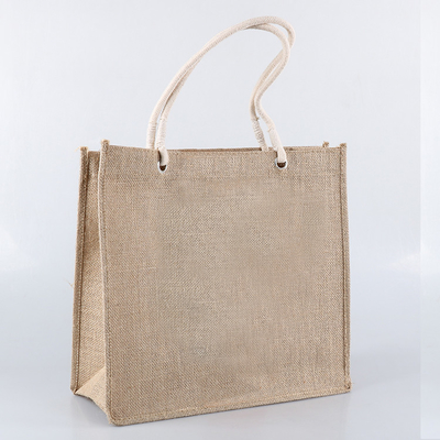 تسوق اللون الطبيعي 30xx12x30cm 380gsm أكياس البقالة الجوت