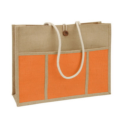 OEM حمل المرأة الشاطئ 45x15x33cm حقيبة تسوق الجوت