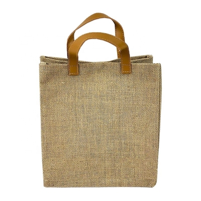Gift Travel Tote PU حقيبة بقالة من الخيش مقاس 20 سم